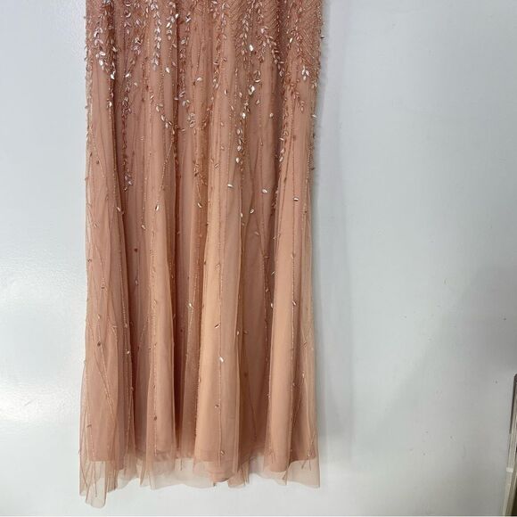 Mac Duggal 35109 Size 14W(18) Leafy Embellished Flutter Sleeves Gown - Picture 7 of 10